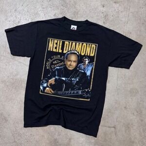 Vintage Neil Diamond World Tour 2005 Concert T Shirt Y2K Music Black Size Medium